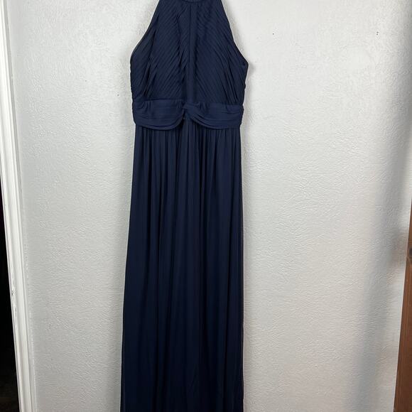 Birdy Grey Halter Top Dress Prom Bridesmaid Navy - L - Picture 3 of 7